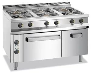 Плита 6 конфорочная 900 сер. Apach Aprg-129Fe – купить в Москве по цене завода