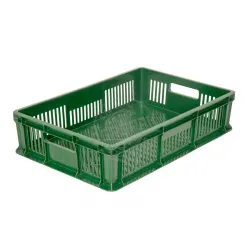 Купить ящик овощной 600х400140мм, перфорированный, объем 27л, п/э, цвет зеленый tr 705.01.01 в Москве – цена завода, доставка до двери | RuOborudovanie.ru