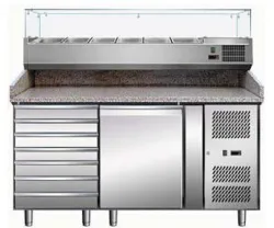 Купить стол для пиццы koreco spz1610tn (+5/+10) гранит.столеш.1дв, 7ящ. в Москве – цена завода, доставка до двери | RuOborudovanie.ru