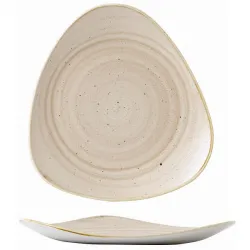 Купить тарелка мелкая треугольная 31,1см, без борта, stonecast, цвет nutmeg cream snmstr121 – цена от завода, доставка до двери | RuOborudovanie.ru