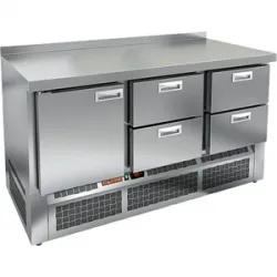 Купить стол морозильный hicold sne 122/bt на 320л (-10-18), 1 дв, 4 ящ, 1485х600х850, ниж.агрег. – цена от завода, доставка до двери | RuOborudovanie.ru