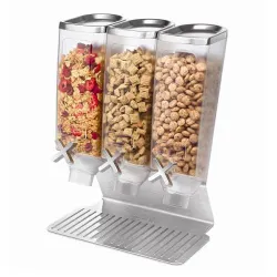 Купить диспенсер rosseto ez-pro для сыпучих продуктов, три емкости по 3,8л, 35,6х20,3см h43,2см, сталь/акри в Москве – цена завода, доставка до двери | RuOborudovanie.ru