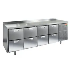 Купить стол охлаждаемый hicold gn 2222/tn (-2+10), 4секц.,8 ящиков, 2280х700х850 – цена от завода, доставка до двери | RuOborudovanie.ru