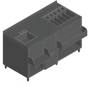 Барная станция Hicold НБМКС-15/6БПК с бортом, без ящика +100мм столешница – купить в Москве по цене завода