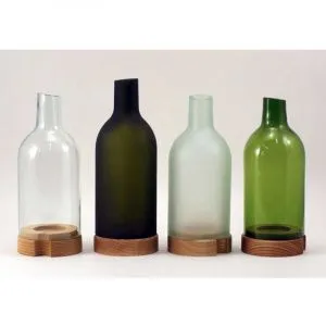 ПОДСВЕЧНИК D8См H18,5См, плафон глянцевый, стекло/ясень, серия Re (Recycle), цвет бутылочный Re-Ch- – купить в Москве по цене завода