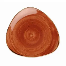 Купить тарелка мелкая треугольная 31,1см, без борта, stonecast, цвет spiced orange ssostr121 – цена от завода, доставка до двери | RuOborudovanie.ru
