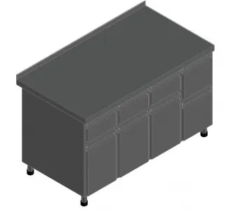 Стол для кофемашины Abat СКМ-7-2, арт.21000801143 с бортом, с ящиками 3 выдв+3 откидных – купить в Москве по цене завода