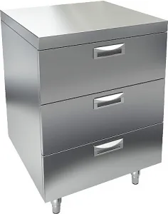 Модуль барный Hicold НБМТ 3-6/6 закрытый с тремя ящиками, 600х600х850мм – купить в Москве по цене завода