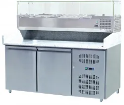 Купить стол для пиццы koreco spz2600tn (+5/+10) столеш.гранит 360л, 2 двери,1510х800х1000 в Москве – цена завода, доставка до двери | RuOborudovanie.ru