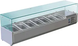 Витрина холодильная для ингредиентов 7хGN1/4 -150 мм Koreco VRX 1500 335 WN – купить в Москве с доставкой Купить витрина холодильная для ингредиентов 7хgn1/4 -150 мм koreco vrx 1500 335 wn в Москве – цена завода, доставка до двери | RuOborudovanie.ru