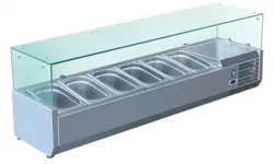 Купить витрина холодильная для ингредиентов 5хgn1/3 + 1хgn1/2 -150 мм koreco vrx1500380(395ii) в Москве – цена завода, доставка до двери | RuOborudovanie.ru