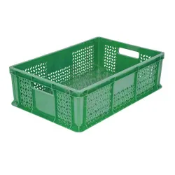 Купить ящик овощной 600х400х180мм, перфорированный, объем 35л, п/э, цвет зеленый tr 706.01.01 – цена от завода, доставка до двери | RuOborudovanie.ru