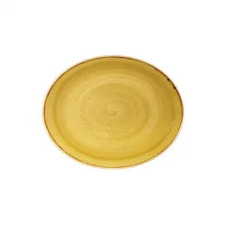 Купить блюдо овальное 19,2см, без борта, stonecast, цвет mustard seed yellow smssop71 – цена от завода, доставка до двери | RuOborudovanie.ru