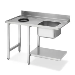 Стол для ПММ Smeg WT5120 для купольных ПММ с мойкой и отверстием для слива, соединение слева – купить в Москве по цене завода