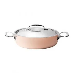 Кастрюля медная "Prima Matera" 3,1Л D24См H7,5См, с крышкой, ручки из литой нержавеющей стали 6241.2 – купить в Москве по цене завода