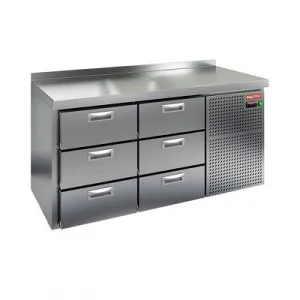 Стол охлаждаемый Hicold SN 33 BR2 TN (-2+10), 6 ящ, увелич.объёма, на низ.ножках, 1505х600х850 – купить по цене завода