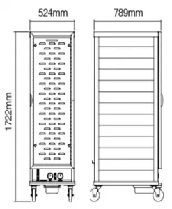 Витрина тепловая Kocateq RTR 420L напольная, передвижная, 12 направляющих под лист 60х40см – купить в Москве по цене завода