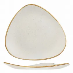 Купить тарелка мелкая треугольная 31,1см, без борта, stonecast, цвет barley white swhstr121 – цена от завода, доставка до двери | RuOborudovanie.ru