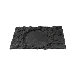 Блюдо сервировочное стеклянное ЛУНА черное 29Х18СМ, Crater Xglas-402 – купить по цене завода