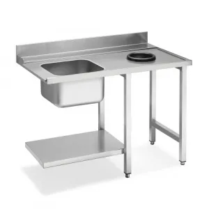Стол для ПММ Smeg WT512 для купольных ПММ с мойкой и отверстием для слива соединение справа – купить в Москве по цене завода