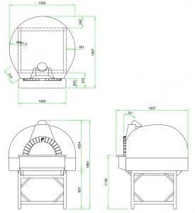 Печь для пиццы Valoriani Vesuvio Igloo 100 дровяная с подом 100 см – купить в Москве по цене завода