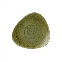 Купить тарелка мелкая треугольная 22,9см, без борта, stonecast plume, цвет olive plgrtr91 – цена от завода, доставка до двери | RuOborudovanie.ru