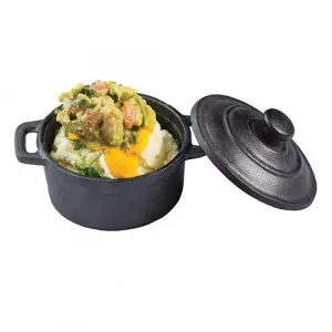 Кокотница чугунная 0,235Л D10См H4,5См, с крышкой, цвет черный Cw30110 – купить по цене завода