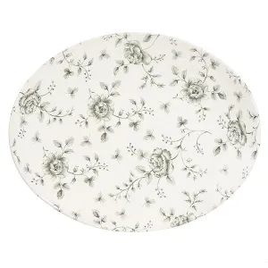 Блюдо овальное 31,7Х25,5СМ, без борта, Vintage Prints, цвет Grey Rose Chintz Rcgop121 – купить по цене завода