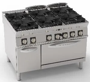 Плита 6 конфорочная 900 серии Tecnoinox Pfg12Gg9 313033 газ – купить по цене завода