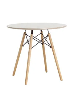 Стол обеденный Eames D-800 мм, 4 ножки Бежевый обеденный нераздвижной – купить в Москве по цене завода