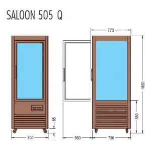 Витрина холодильная напольная, объемом 500 л, с 5 полками, с подсветкой Tecfrigo Saloon 505 Q – купить по цене завода