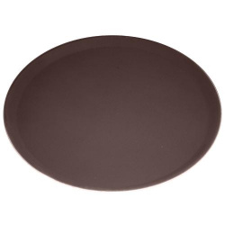 Купить поднос d 40,5см серия jiwins jw-r1600ct-br, коричневый, прорезиненный круглый – цена от завода, доставка до двери | RuOborudovanie.ru