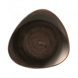 Тарелка мелкая треугольная 26,5СМ, без борта, Stonecast Patina, цвет Iron Black Paibtr101