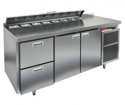 Купить стол для салатов hicold sl2-211gn (1/6) (+2+10), 2 двери, 2 ящика, 1835х700х850мм – цена от завода, доставка до двери | RuOborudovanie.ru