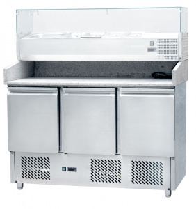 Стол для пиццы Koreco S903PZ (+5/+10) гранит.столеш., 3дв, GN1/1