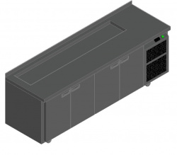 Купить стол для салатов hicold sl1-1111gn (1/3) м (+2/+10) на колесах, 4двери, бок.агрегат – цена от завода, доставка до двери | RuOborudovanie.ru