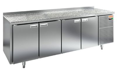 Стол охлаждаемый Hicold GN 1111/TN КАМЕНЬ  (-2+10), 4 двери, 2280х700х850