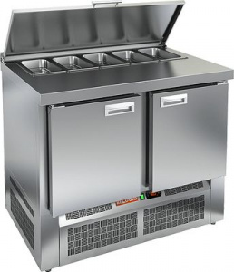 Стол для салатов Hicold SLE1-11SN (1/3) без крышки (+2+10), 2дв, 1000х600х850мм, ниж.агр.