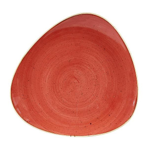 Тарелка мелкая треугольная 26,5СМ, без борта, Stonecast, цвет Berry Red Sbrstr101