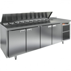 Купить стол для салатов hicold sl1-1111gn (1/3) (+2/+10) 4двери, бок.агрегат – цена от завода, доставка до двери | RuOborudovanie.ru
