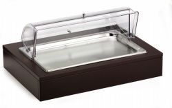Купить поднос для нарезки 64х46см h30см, с крышкой roll-top, с хладогентом, на дерев. основании венге 51130 – цена от завода, доставка до двери | RuOborudovanie.ru