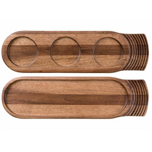 Блюдо сервировочное 48Х14СМ, двухстороннее, дерево, Igneous Wood Zcawigt31