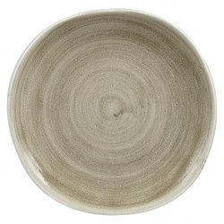 Купить тарелка мелкая "волна" 26,4см, без борта, stonecast patina, цвет antique taupe paatog101 – цена от завода, доставка до двери | RuOborudovanie.ru