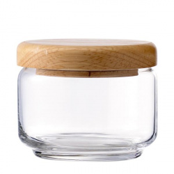 Купить банка "stax" 325мл h76мм d90/71мм, с деревянной крышкой, стекло 5b02511g0001 – цена от завода, доставка до двери | RuOborudovanie.ru