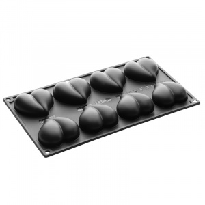 Форма силиконовая Pavoflex для пирож. 3D "Heart" 65Х60ММ H21Мм, 46мл, 8 ячеек Px3206
