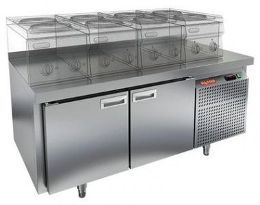 Стол охлаждаемый Hicold GN 11/TN LT под тепл.оборуд.(-2+10), 2 двери, 1390х700х675