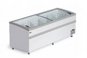 Бонета-ларь с гнутым стеклом снеж Bonvini Bfg 1850 серая отделка