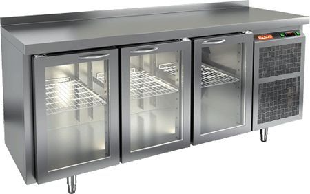 Стол с охлаждающим шкафом со стеклом Двер.Hicold Gng 111/Ht
