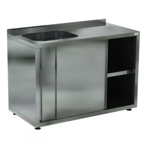 Ванна моечная Кобор ВМЦЗР/1-120/60 цельнотянутая закрытая односекционная с рабочей поверхностью