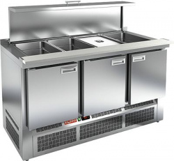 Купить стол для салатов hicold sle3-111gn о с крышкой (+2/+10) остров, 3дв, 1485х700х850мм, ниж.агр. – цена от завода, доставка до двери | RuOborudovanie.ru